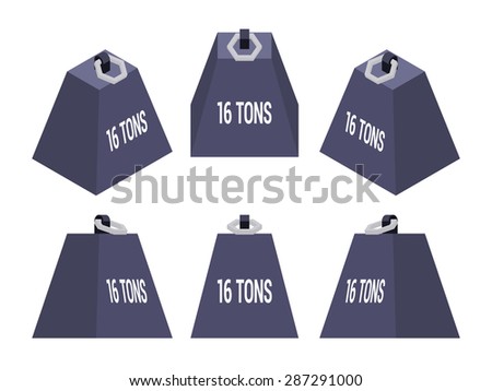 Set of the isometric weights. The objects are isolated against the white background and shown from different sides