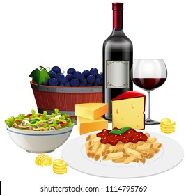 A Set of Italian Cuisine illustration