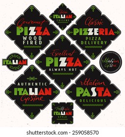 Set of Italian Food Labels