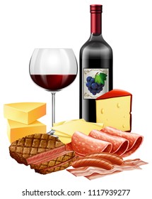 A Set of Italian Meal illustration