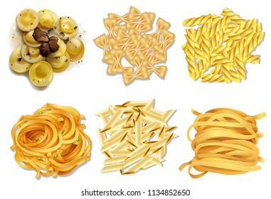 A set of Italian pasta illustration