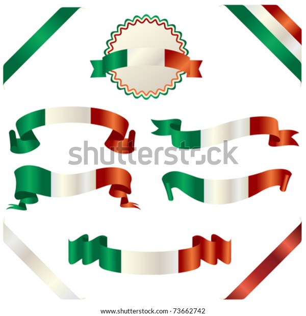 Set Italian Ribbon Stock Vector (Royalty Free) 73662742