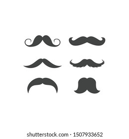 Set italy mustache icon template color editable. Set italy mustache symbol vector sign isolated on white background.