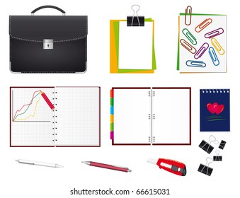 Set of items for the business. Vector illustration