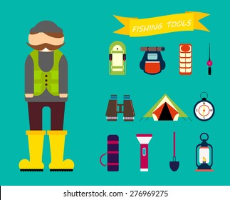 the set of items for catching fish