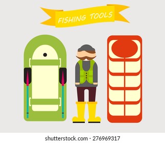 the set of items for catching fish