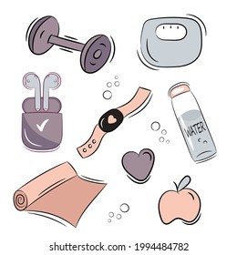 set of items for fitness