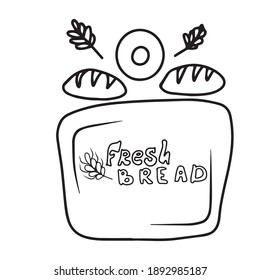 A set of items of fresh pastries and bakery products .Vector design on an isolated background, for postcard banners.Sticker