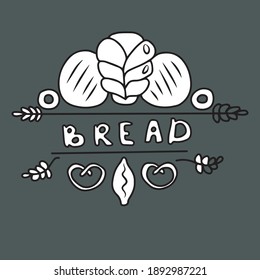 Un conjunto de artículos de bollería fresca y productos de panadería.Diseño de vectores en un fondo aislado, para banners de postales.Pegatina