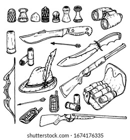 Set of items intended for hunting.
