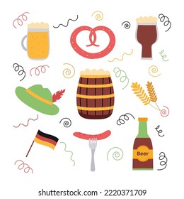 A set of items for the Oktoberfest festival 