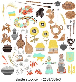 A set of items symbolizing Ukraine