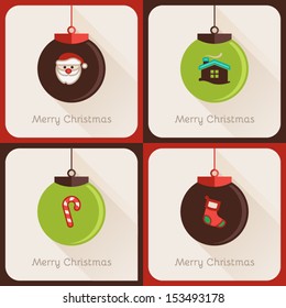 Set IV of four greeting cards about Christmas
