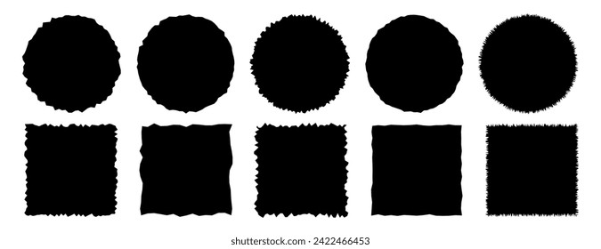 Conjunto de ilustración vectorial de banners cuadrados redondos
