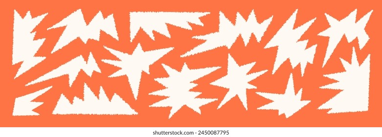 Set of Jagged Shapes.  Vector illustration.