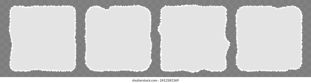 Conjunto de ilustraciones vectoriales de cuadros de papel rotos, cuadrados jagados
