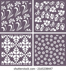 Set Jali Laser Cutting Design Stock Vector (Royalty Free) 2165238447 ...