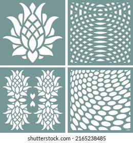 Set of jali and laser cutting design