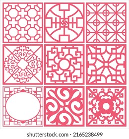 Set Of Jali And Laser Cutting Design