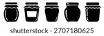 set of jam jar icon vector illustration isolated on white background