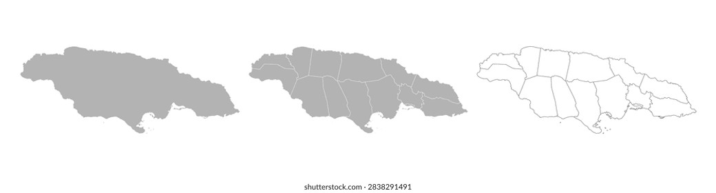 Set of JAMAICA Maps with Main Map and Regional maps