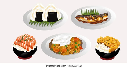 set of Japan food.