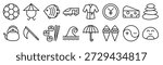 set of japan line icons vector illustration