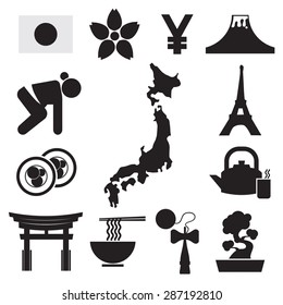 Set of Japan Symbol Icons