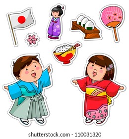 set of Japanese children and symbols (JPEG version available in my gallery)