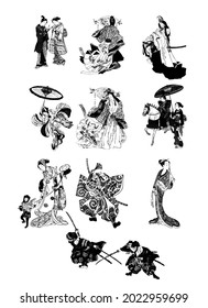 Set Of Japanese Culture Arts