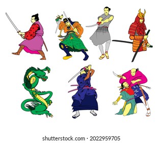 Set Of Japanese Culture Arts