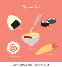 Set of Japanese Famous Food