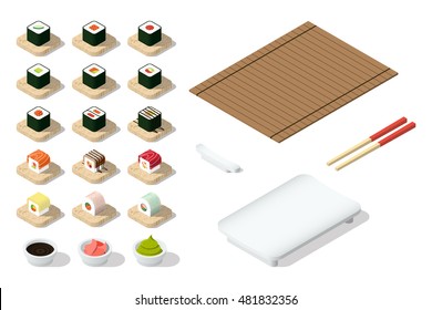 set of Japanese food Icons isolated on white background Created For Mobile, Web, Decor, Print Products, Applications. Vector illustration