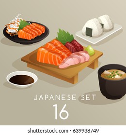 Set of Japanese Food : Vector Illustration