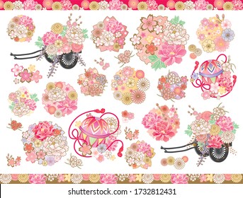 Set of Japanese pattern illustrations
