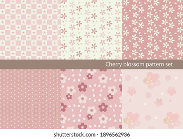 A set of Japanese patterns of spring-like plants