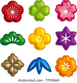 Set of Japanese style mark