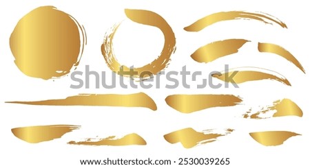 Set of Japanese style materials with brush strokes, strokes