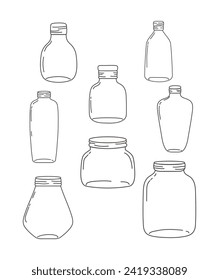 set jar mason glass with different shapes