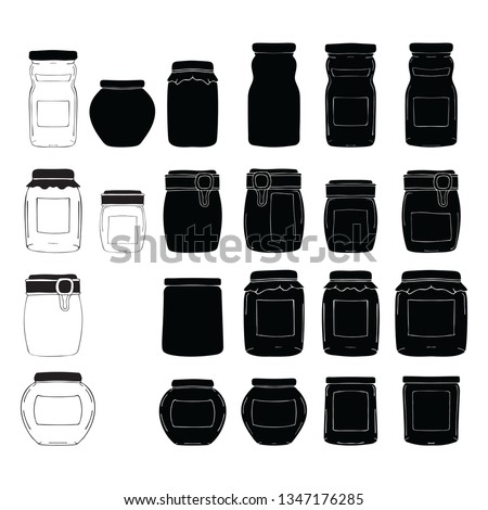 set of jar silhouettes