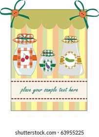 Set from jars with fruit and vegetables