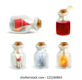 Set of jars, vector