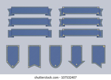 set of jeans banners and labels