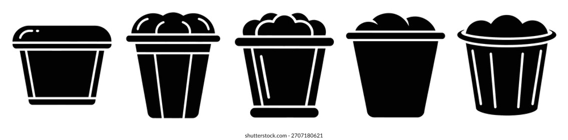 set of jelly cup icon vector illustration isolated on white background