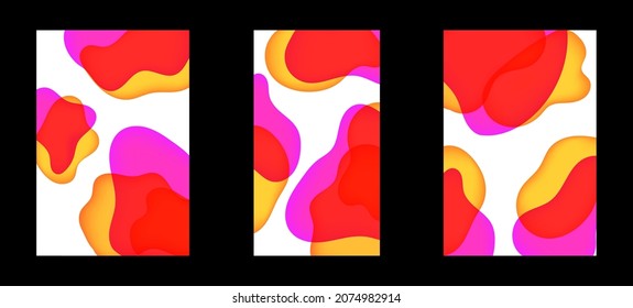 Set of Jelly Fluid Lava Lamp Dynamic Wallpaper for Devices. Trendy Design Graphics Used for Background Screen.