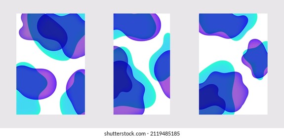 Set of Jelly Fluid Lava Lamp Dynamic Wallpaper for Devices. Trendy Design Graphics Used for Background Screen.