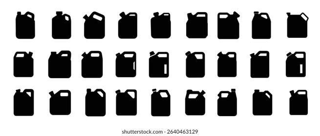 set of jerrycan icons vector illustration