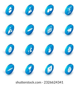 Set Jesus Christ, Easter eggs, Christian chalice, Cracked, Bread loaf, rabbit and Basket with easter icon. Vector