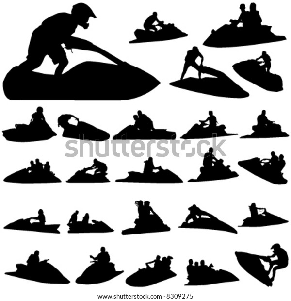 Set Jet Ski Stock Vector (Royalty Free) 8309275