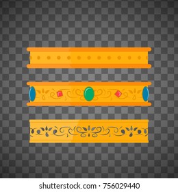 Set of jewelry crowns with precious stones